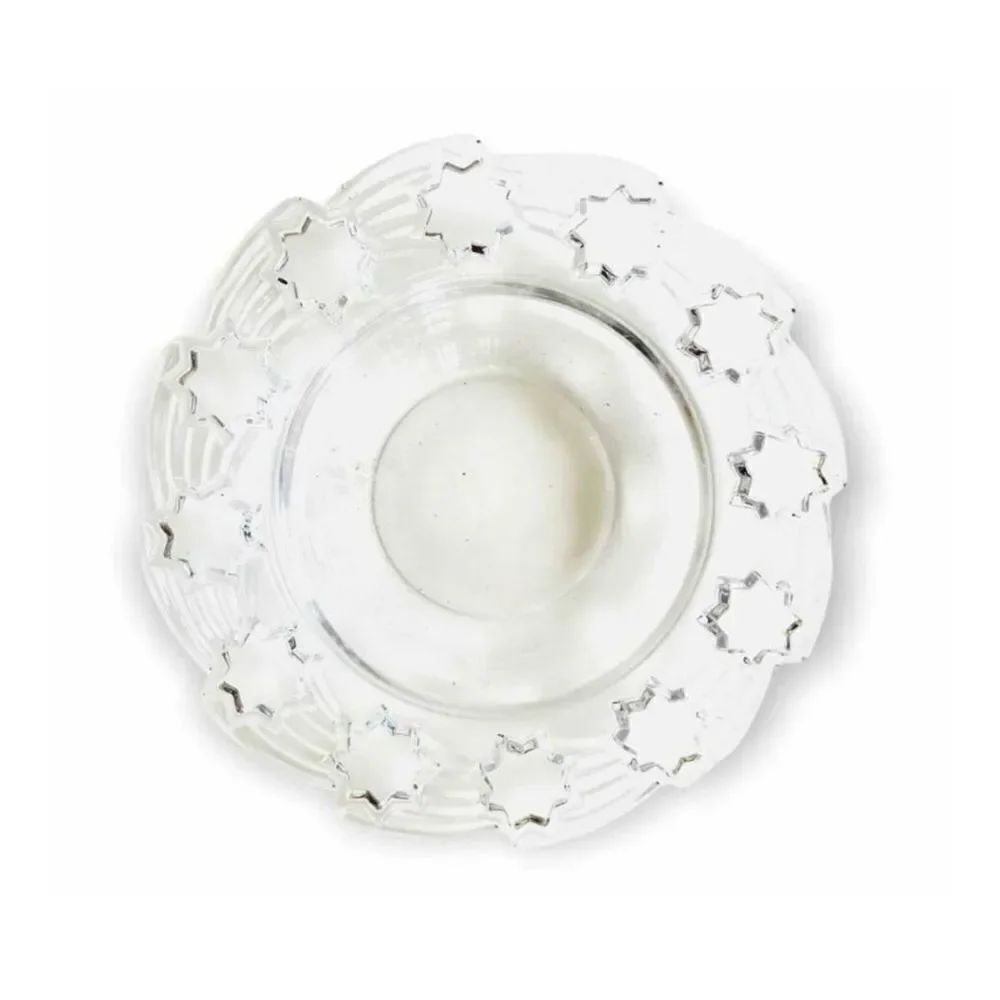 Vintage Nachtmann Blekristal German 12” Crystal Star Detail Rim Serving Bowl